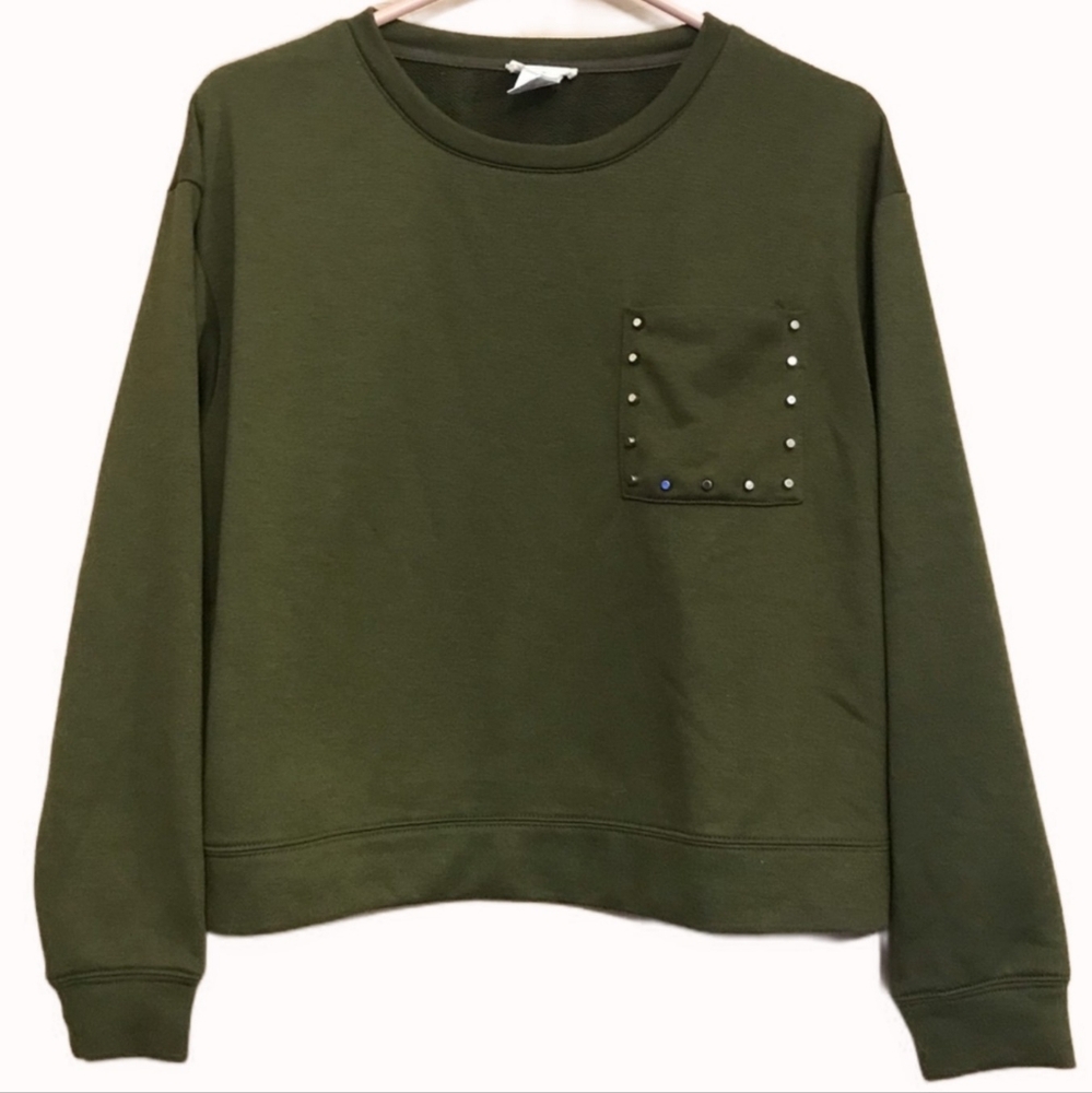 InTu | Green Cropped Sweatshirt | Small